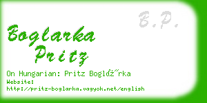 boglarka pritz business card